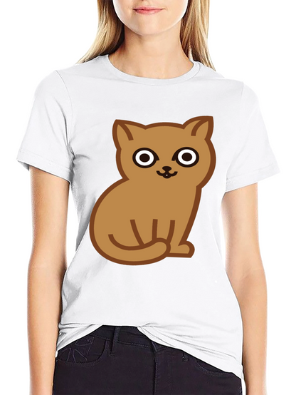Cute Cat Graphic Tee - Soft Cotton Black T-Shirt