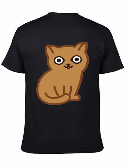 Cute Cat Graphic Tee - Soft Cotton Black T-Shirt