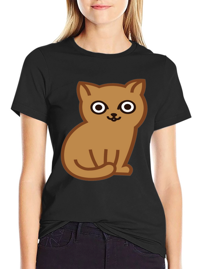 Cute Cat Graphic Tee - Soft Cotton Black T-Shirt