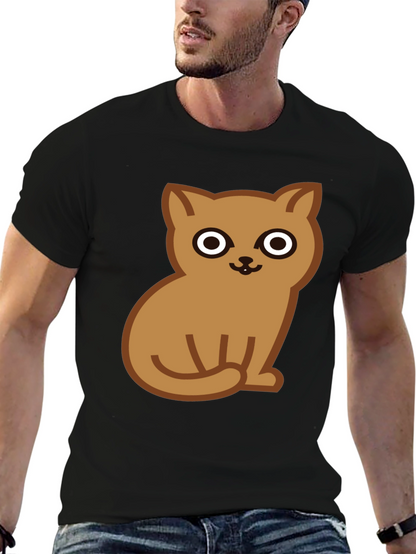 Cute Cat Graphic Tee - Soft Cotton Black T-Shirt