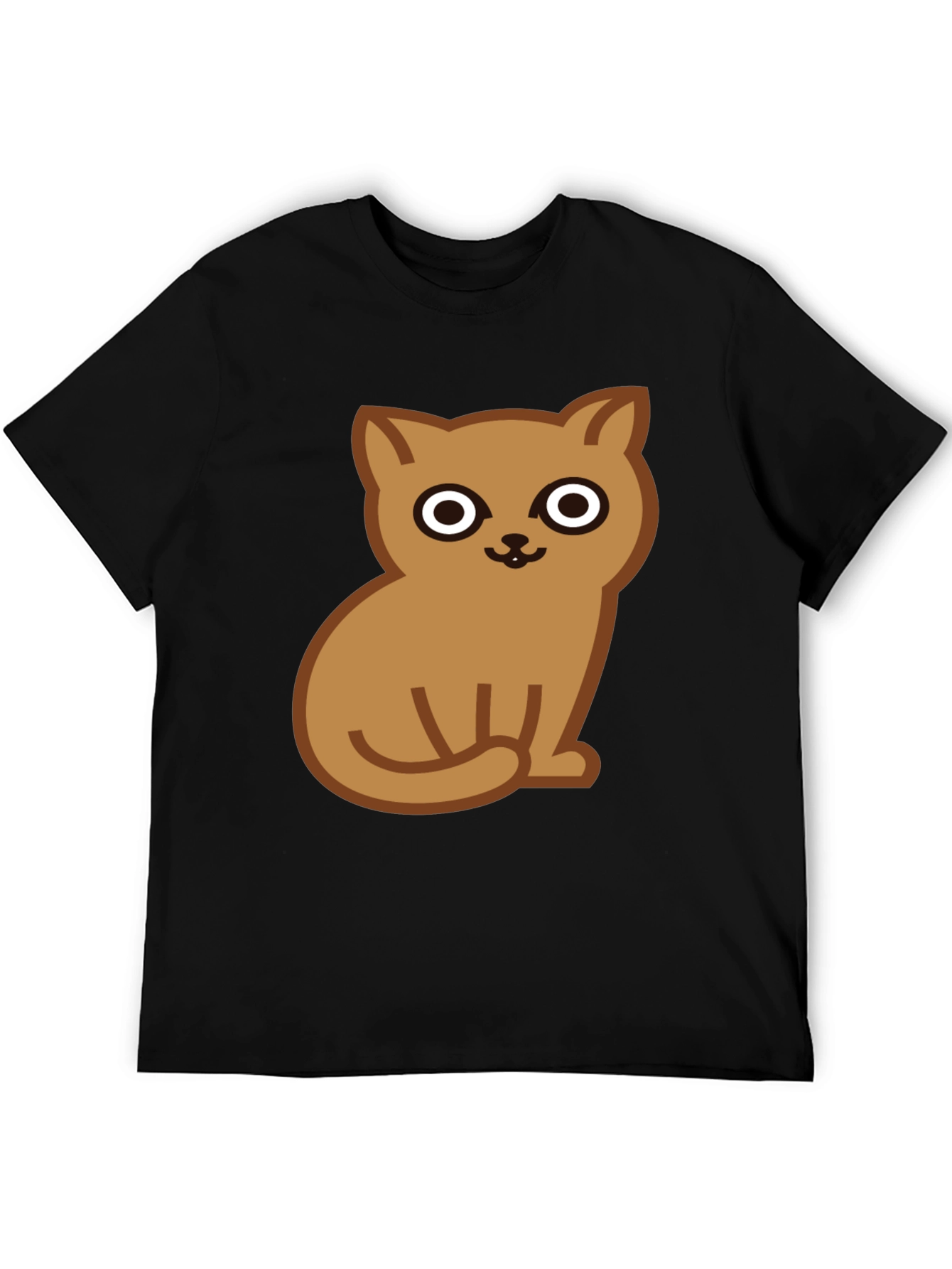 Cute Cat Graphic Tee - Soft Cotton Black T-Shirt