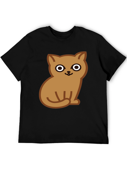 Cute Cat Graphic Tee - Soft Cotton Black T-Shirt