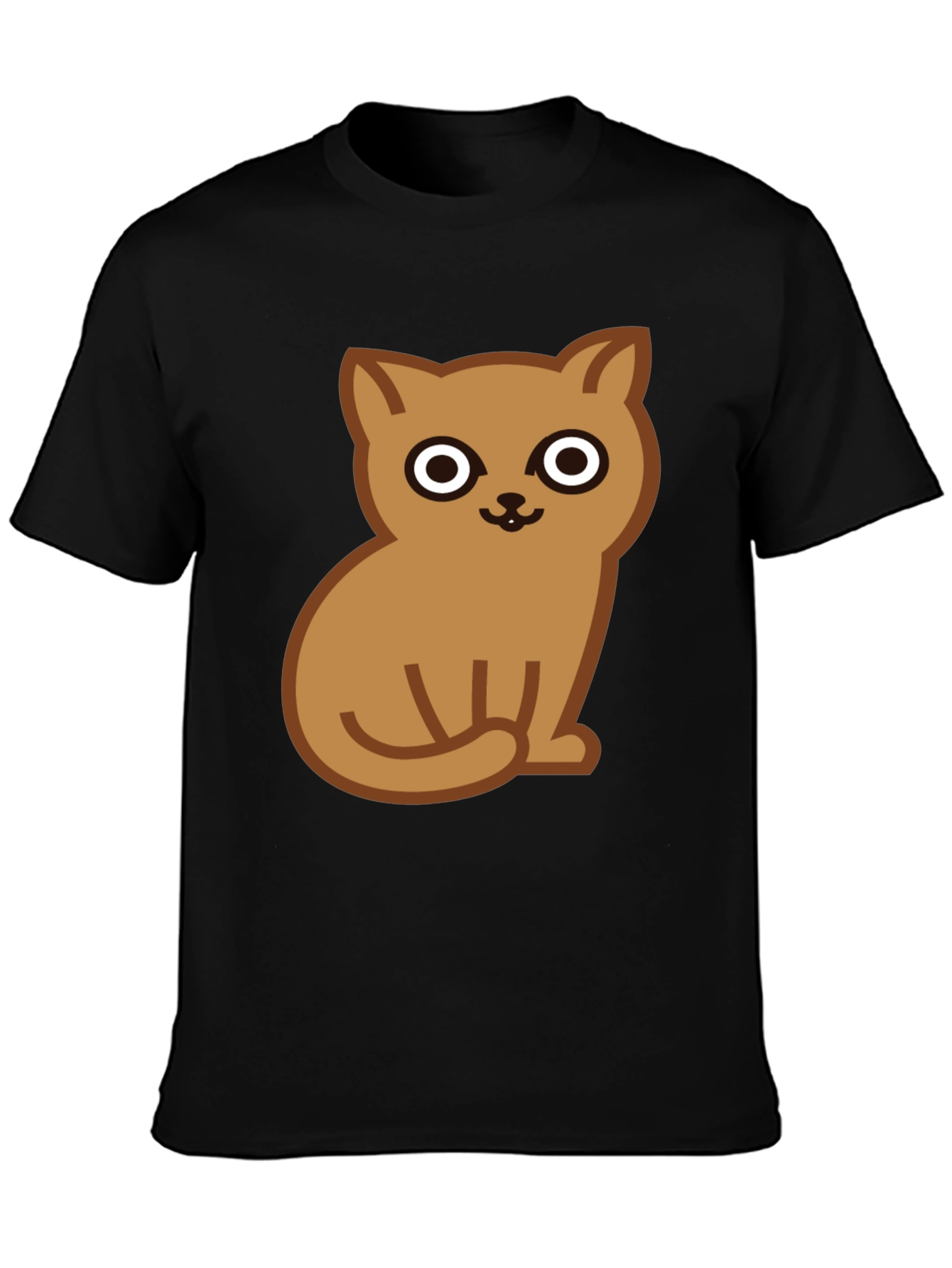 Cute Cat Graphic Tee - Soft Cotton Black T-Shirt