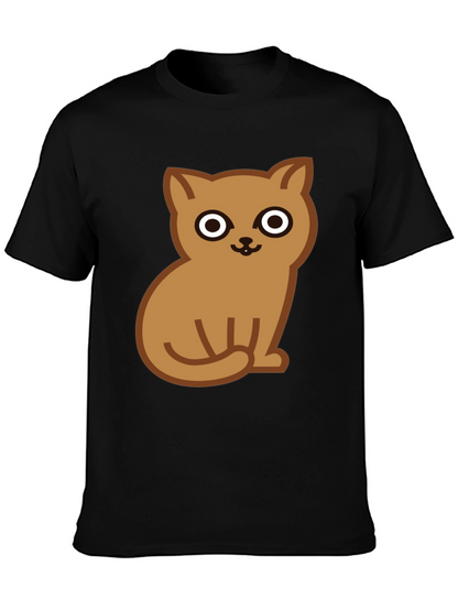 Cute Cat Graphic Tee - Soft Cotton Black T-Shirt