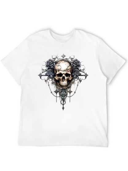 Skull & Roses Graphic Tee - Gothic Style