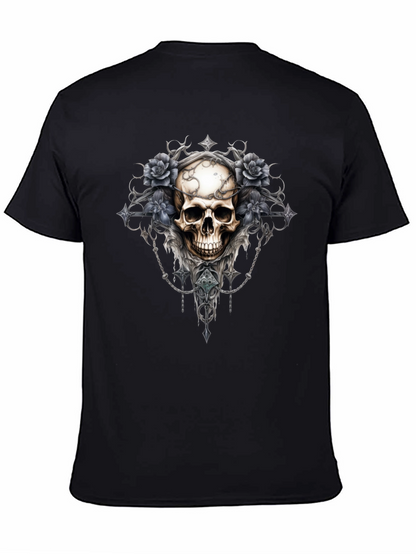 Skull & Roses Graphic Tee - Gothic Style