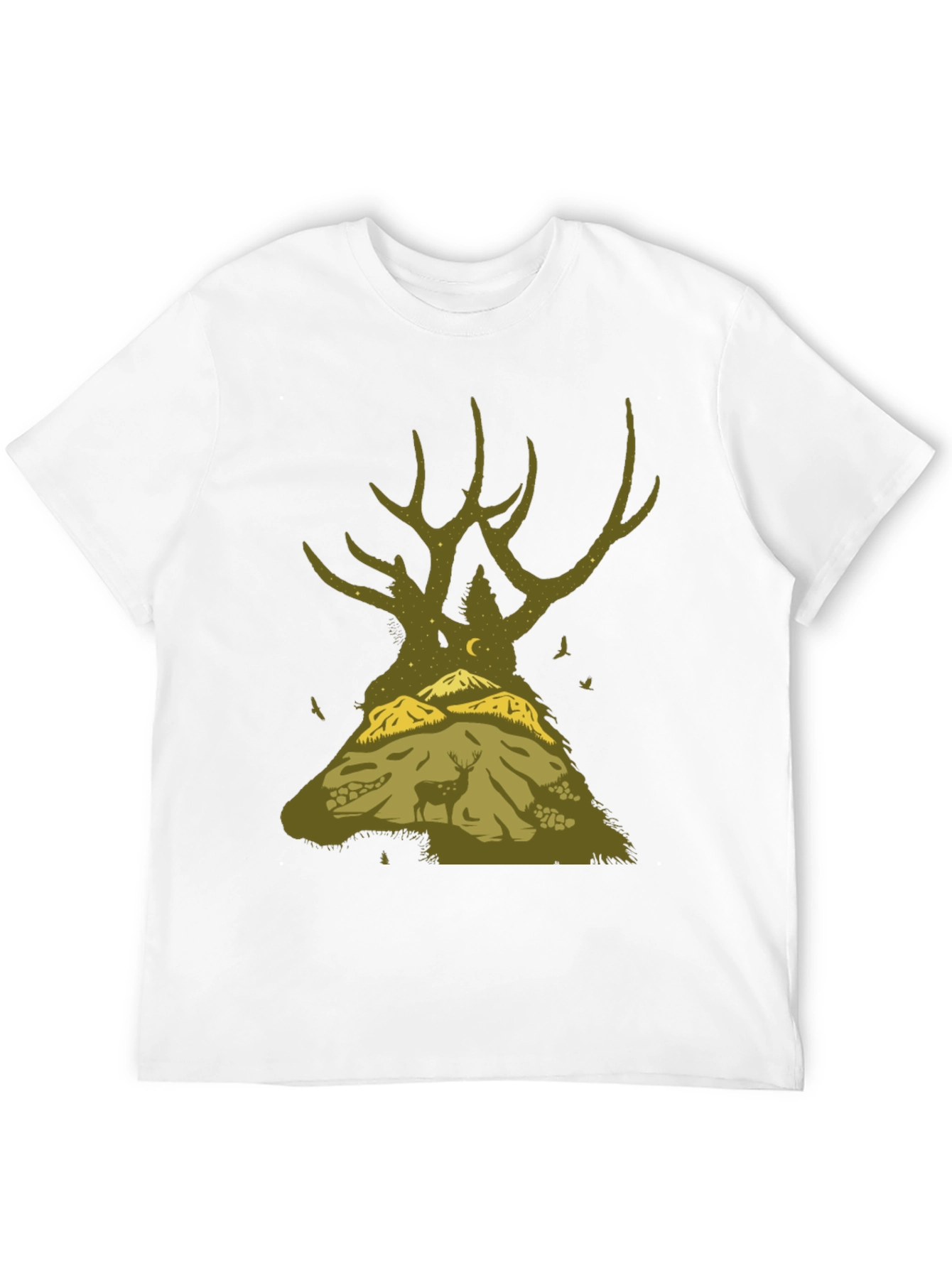 Nature Deer Silhouette Graphic Tee