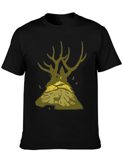 Nature Deer Silhouette Graphic Tee