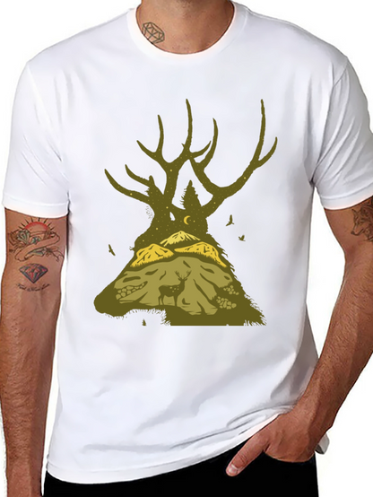Nature Deer Silhouette Graphic Tee
