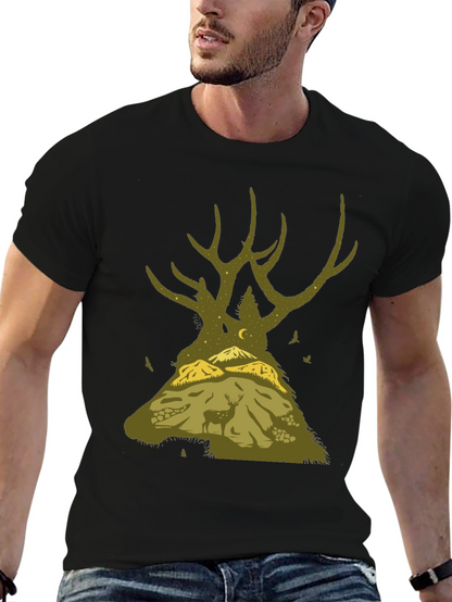 Nature Deer Silhouette Graphic Tee
