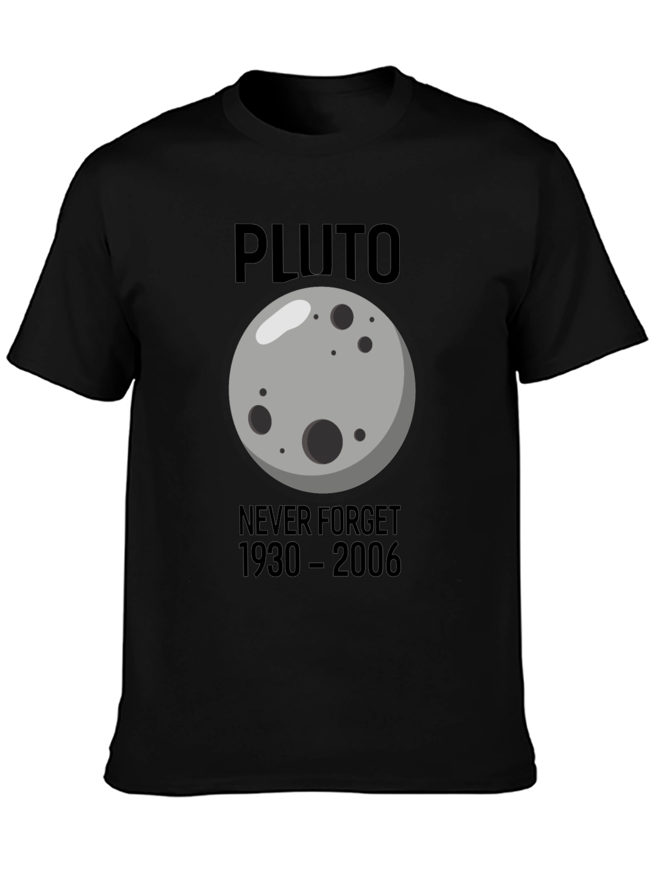 Pluto Never Forget T-Shirt - Black Graphic Tee
