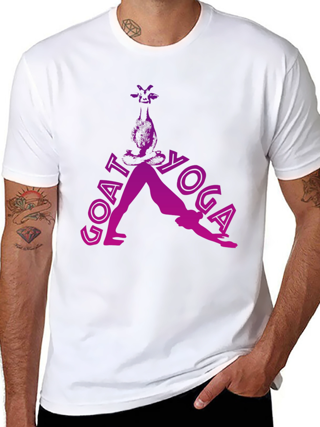 Goat Yoga Black T-Shirt - Funny Animal Lover Tee