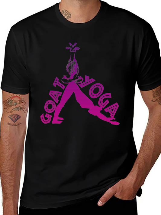 Goat Yoga Black T-Shirt - Funny Animal Lover Tee