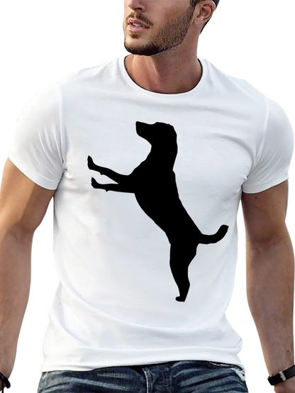 Mens Black Dog Silhouette T-Shirt