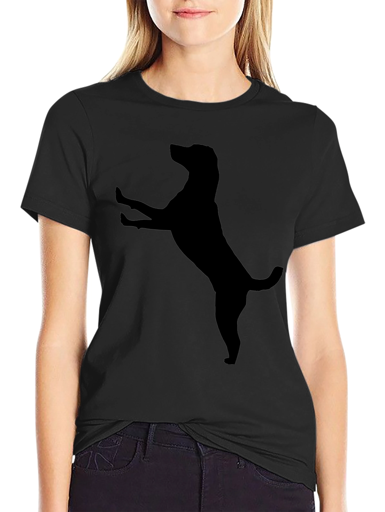 Mens Black Dog Silhouette T-Shirt