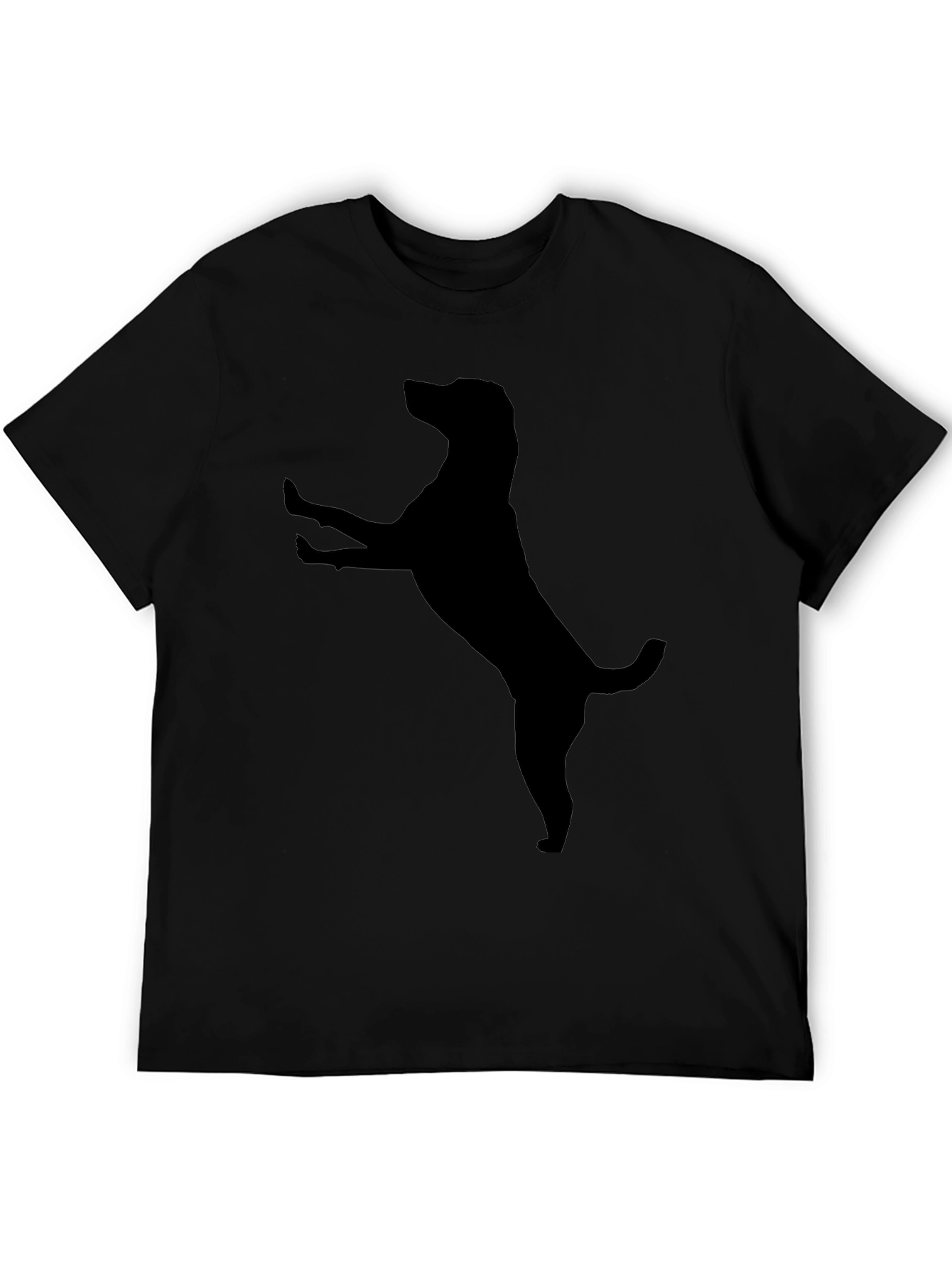 Mens Black Dog Silhouette T-Shirt