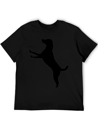 Mens Black Dog Silhouette T-Shirt