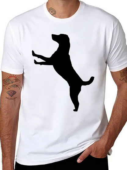 Mens Black Dog Silhouette T-Shirt