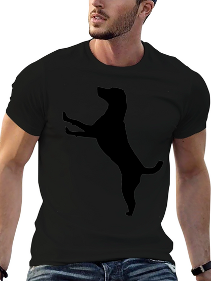 Mens Black Dog Silhouette T-Shirt
