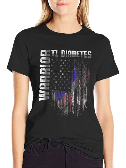 T1 Diabetes Warrior Flag Graphic Tee