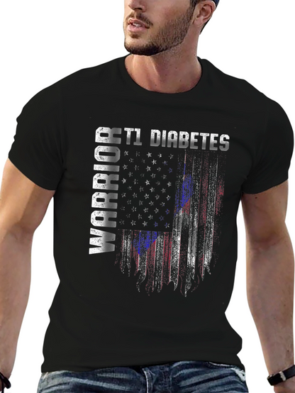 T1 Diabetes Warrior Flag Graphic Tee