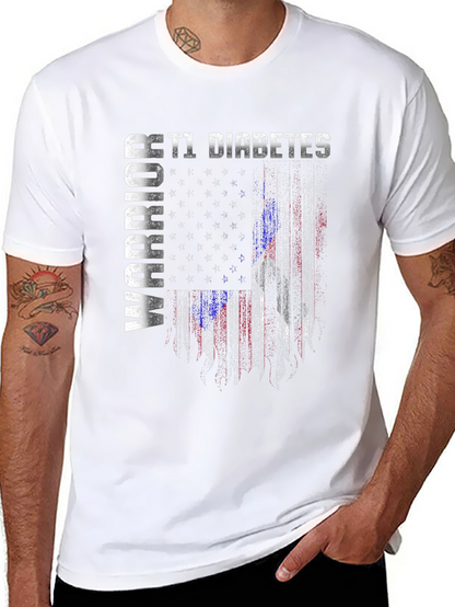 T1 Diabetes Warrior Flag Graphic Tee