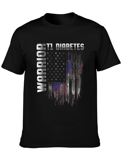 T1 Diabetes Warrior Flag Graphic Tee