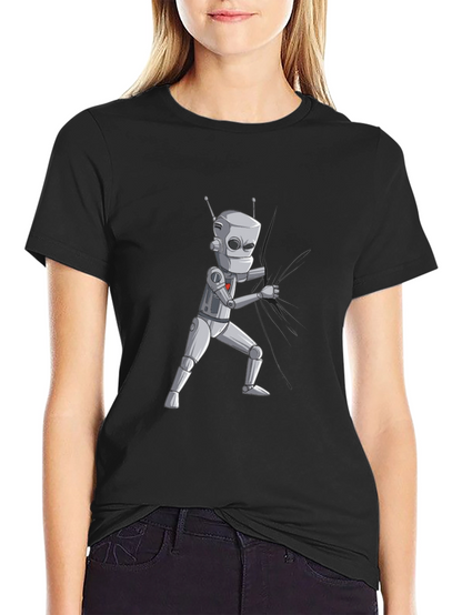 Robot Graphic Print T-Shirt