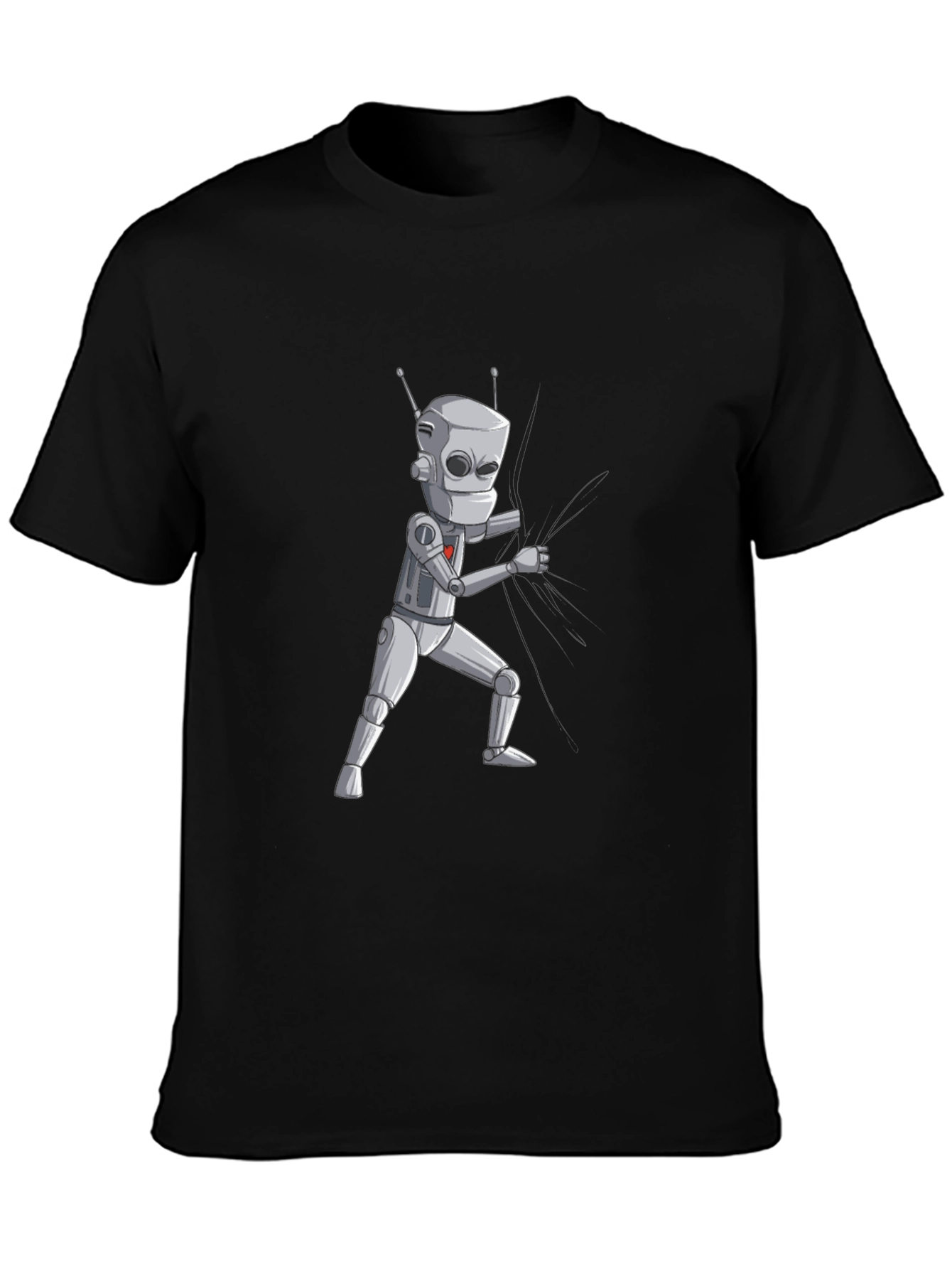 Robot Graphic Print T-Shirt