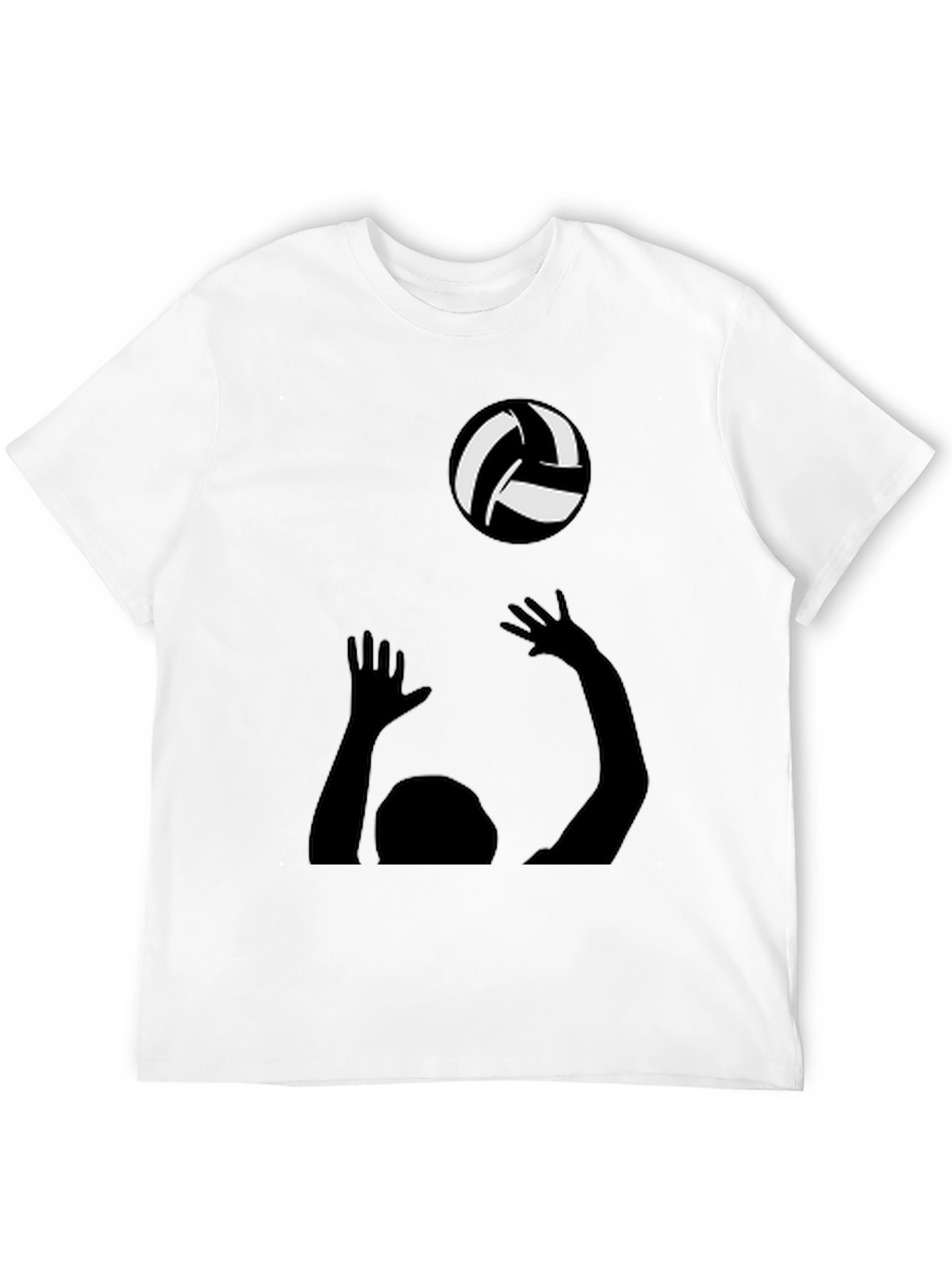 Volleyball Player Graphic Tee - Black Cotton Shirt