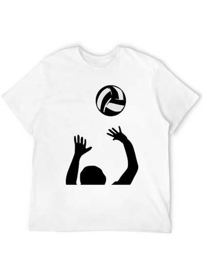 Volleyball Player Graphic Tee - Black Cotton Shirt