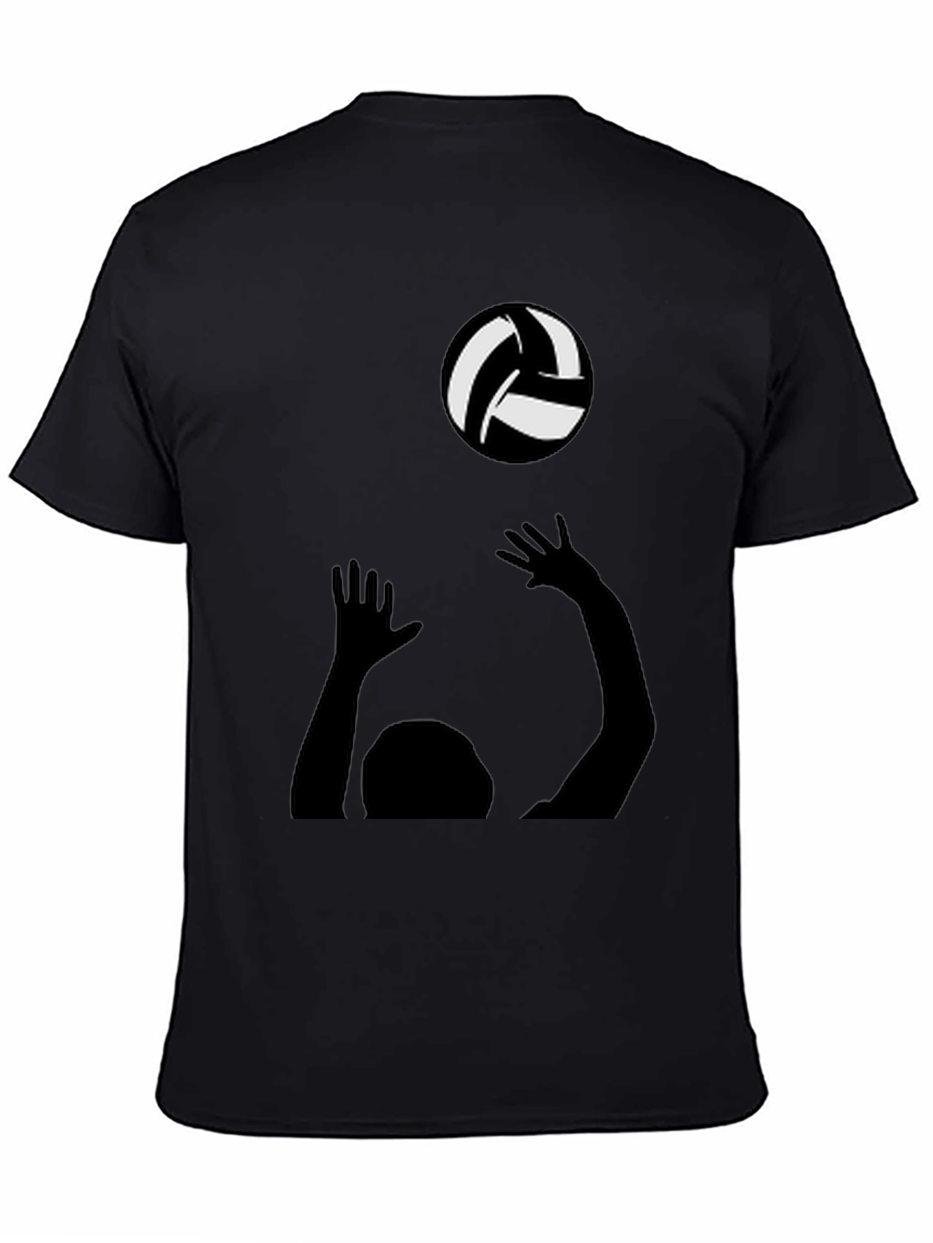 Volleyball Player Graphic Tee - Black Cotton Shirt