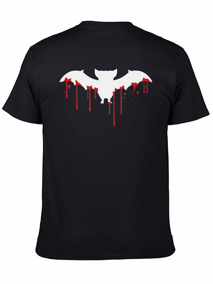 Halloween Blood Drip Bat Graphic T-Shirt