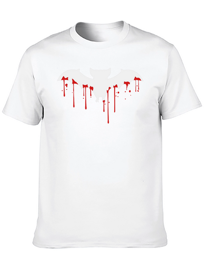 Halloween Blood Drip Bat Graphic T-Shirt