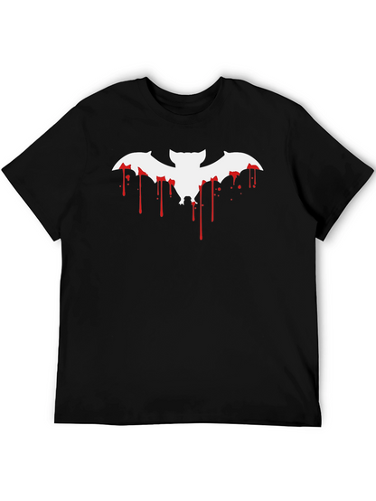 Halloween Blood Drip Bat Graphic T-Shirt