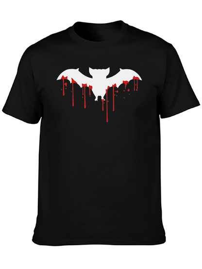 Halloween Blood Drip Bat Graphic T-Shirt