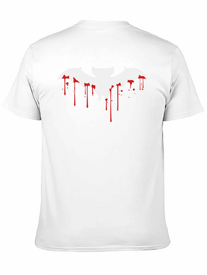 Halloween Blood Drip Bat Graphic T-Shirt