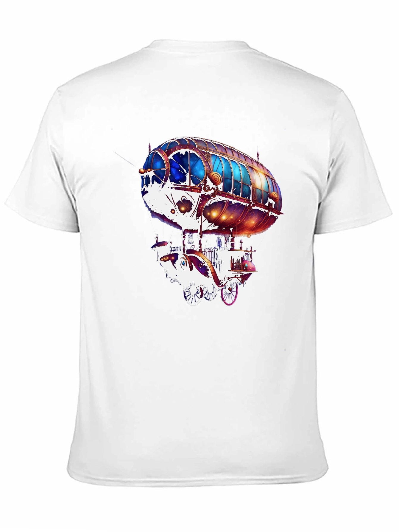 Steampunk Airship Graphic Tee - Black