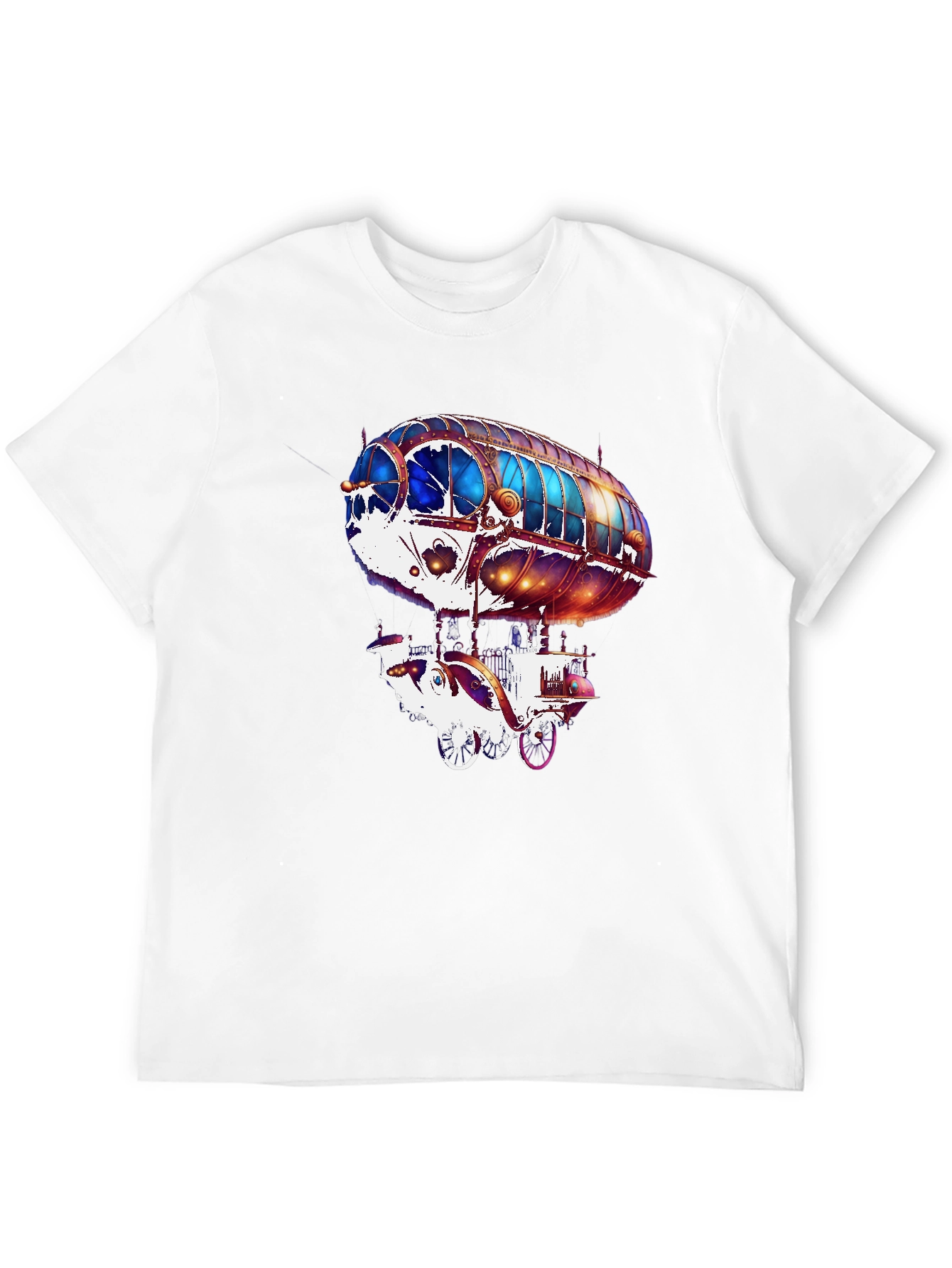 Steampunk Airship Graphic Tee - Black