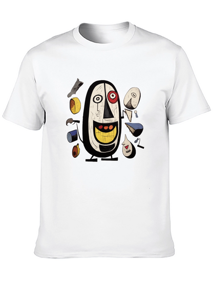 Abstract Art Graphic Tee - Black Cotton T-Shirt