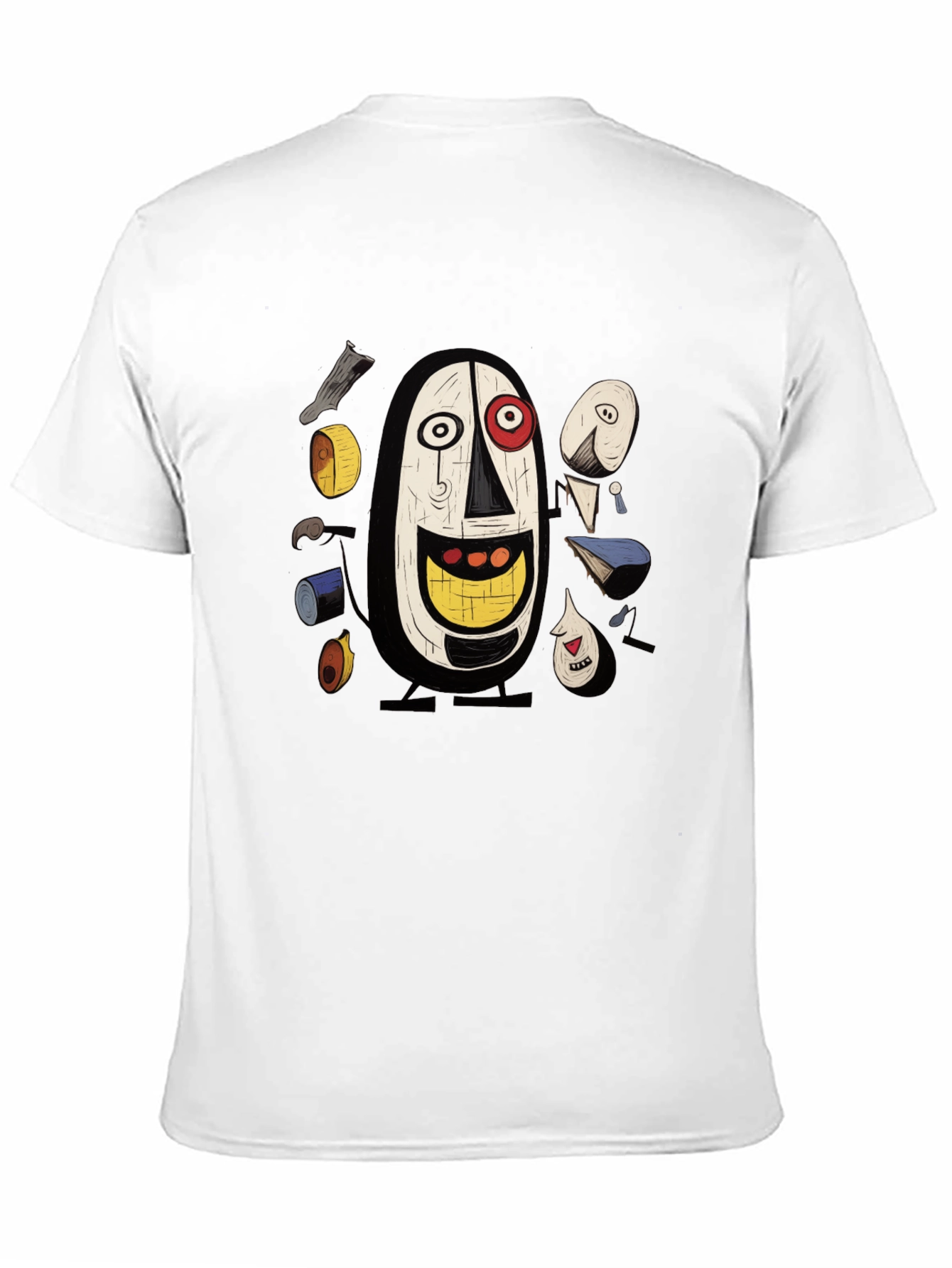 Abstract Art Graphic Tee - Black Cotton T-Shirt