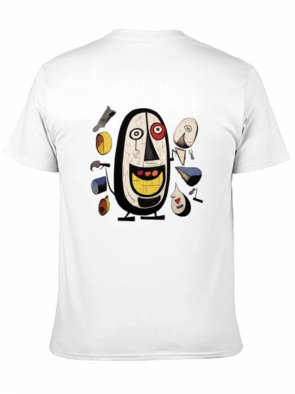 Abstract Art Graphic Tee - Black Cotton T-Shirt