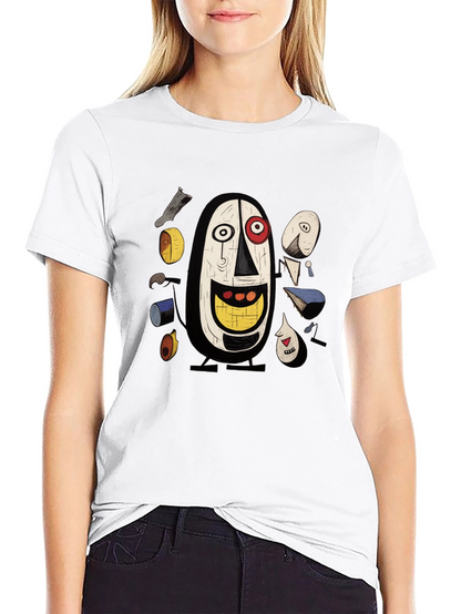 Abstract Art Graphic Tee - Black Cotton T-Shirt