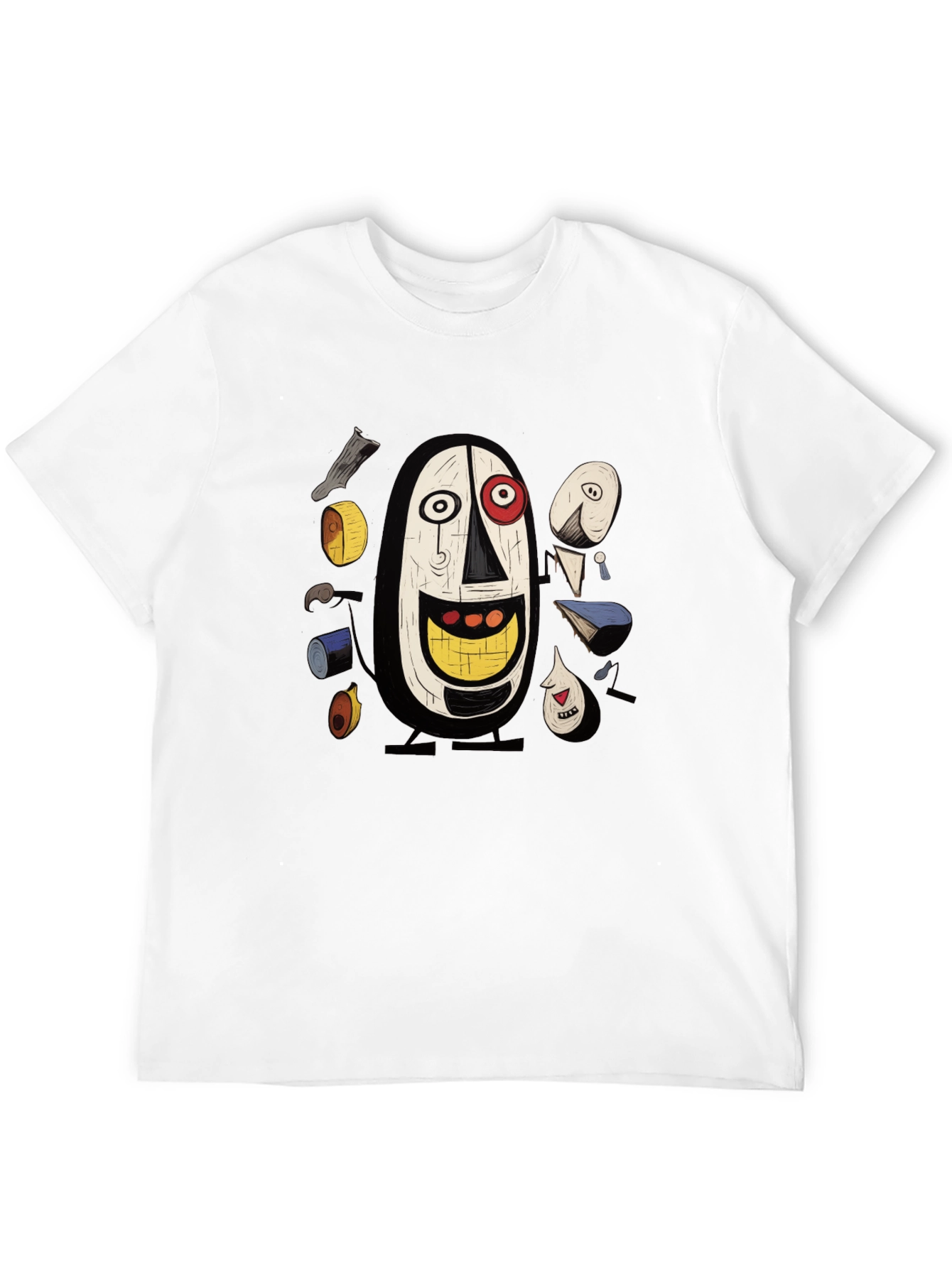 Abstract Art Graphic Tee - Black Cotton T-Shirt