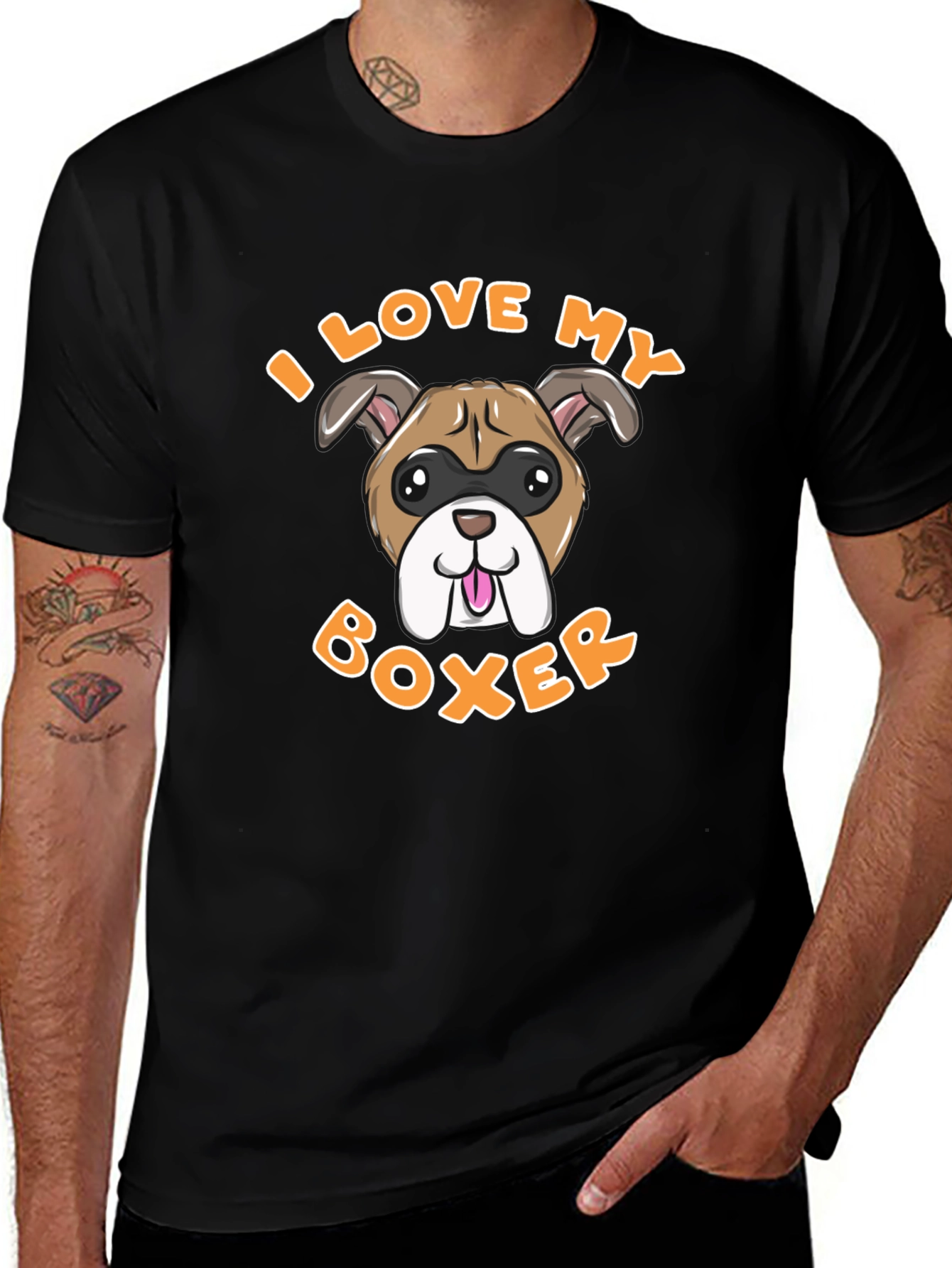 I Love My Boxer Dog Graphic Tee
