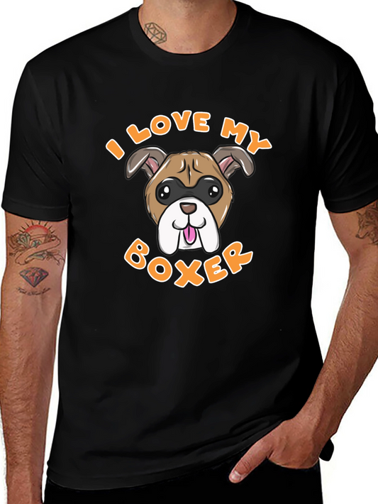 I Love My Boxer Dog Graphic Tee
