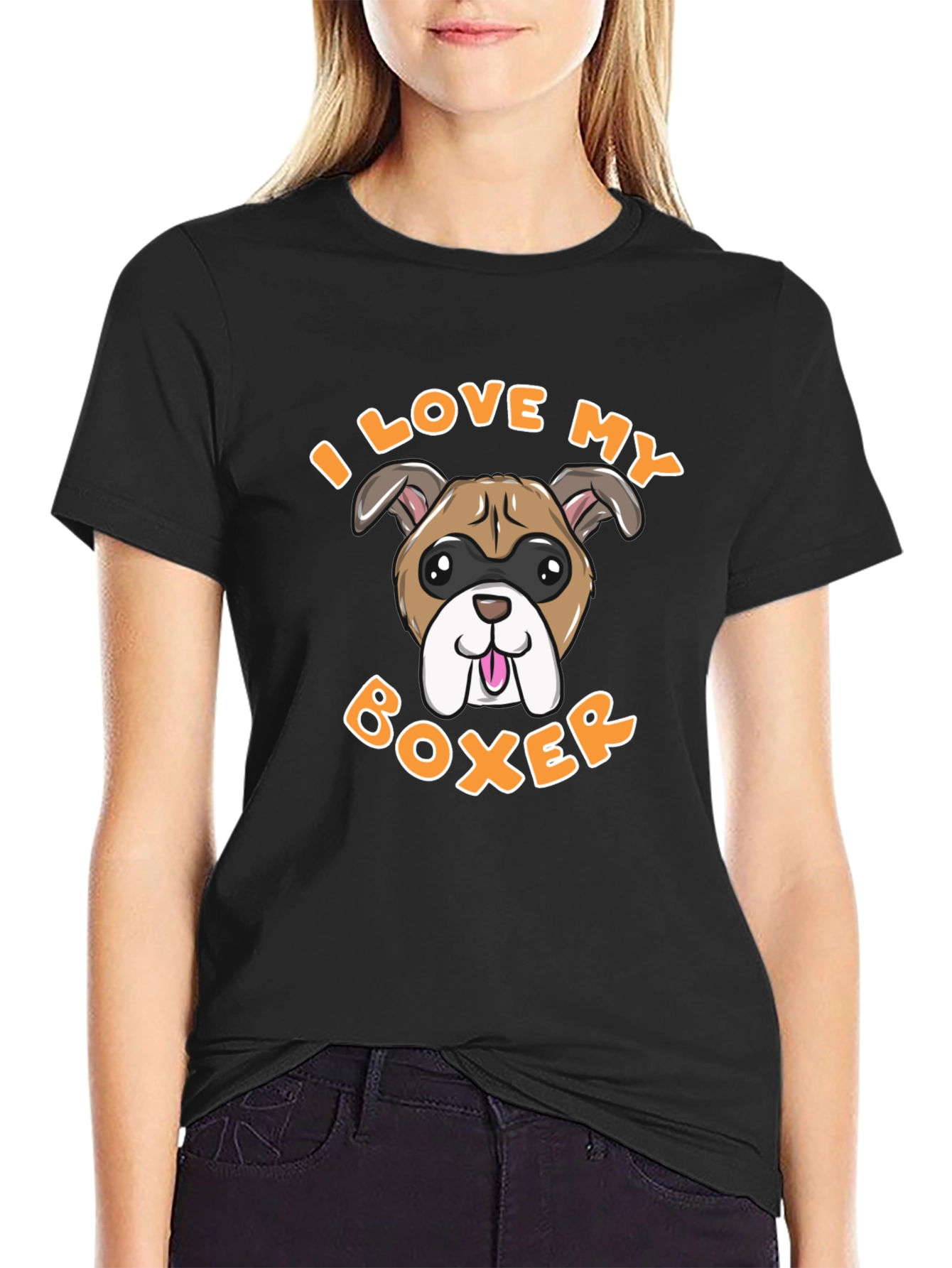 I Love My Boxer Dog Graphic Tee