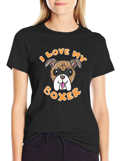 I Love My Boxer Dog Graphic Tee
