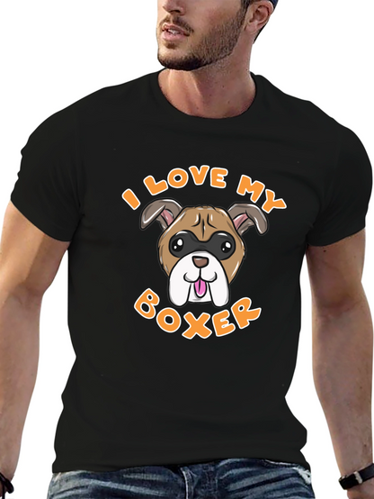 I Love My Boxer Dog Graphic Tee