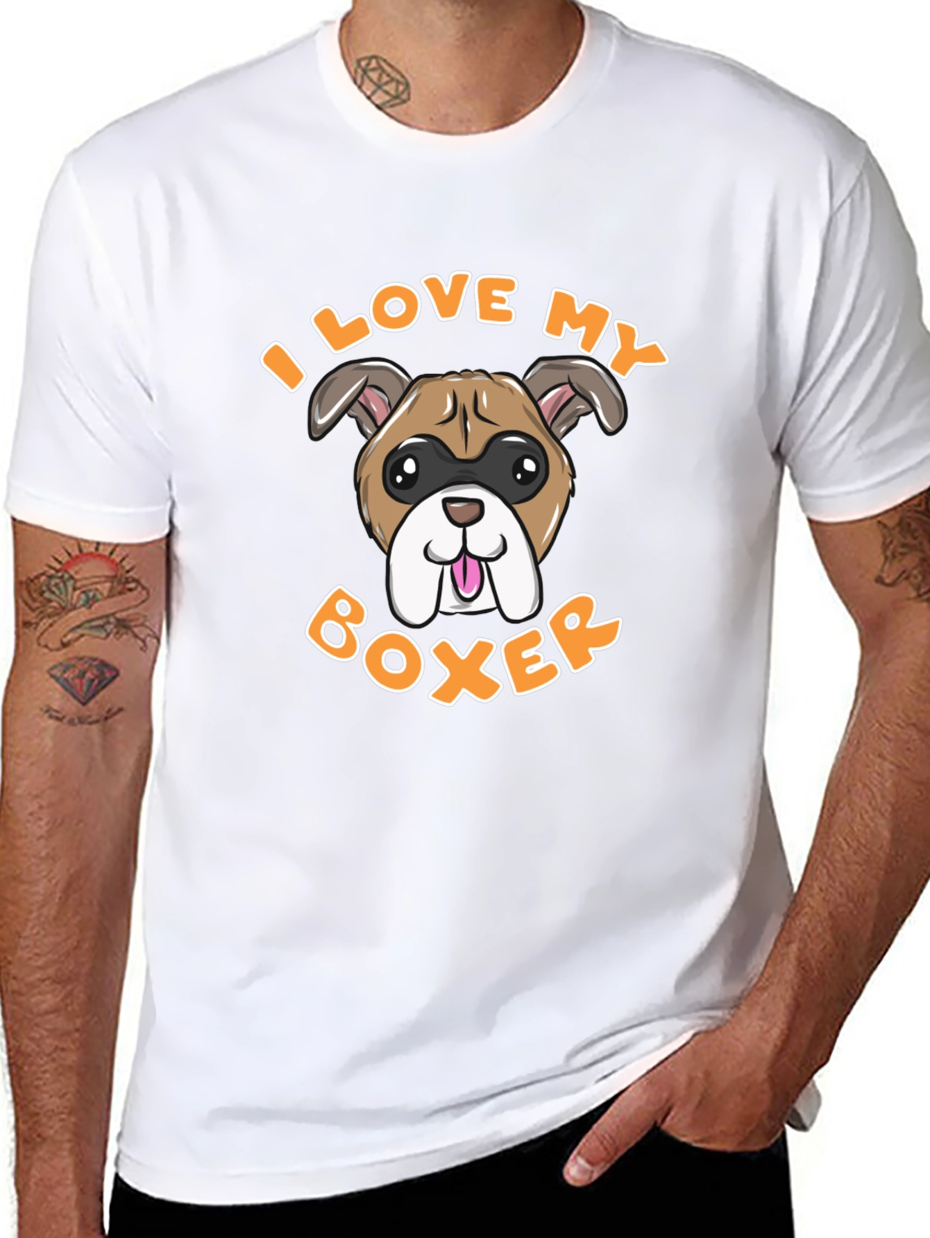 I Love My Boxer Dog Graphic Tee